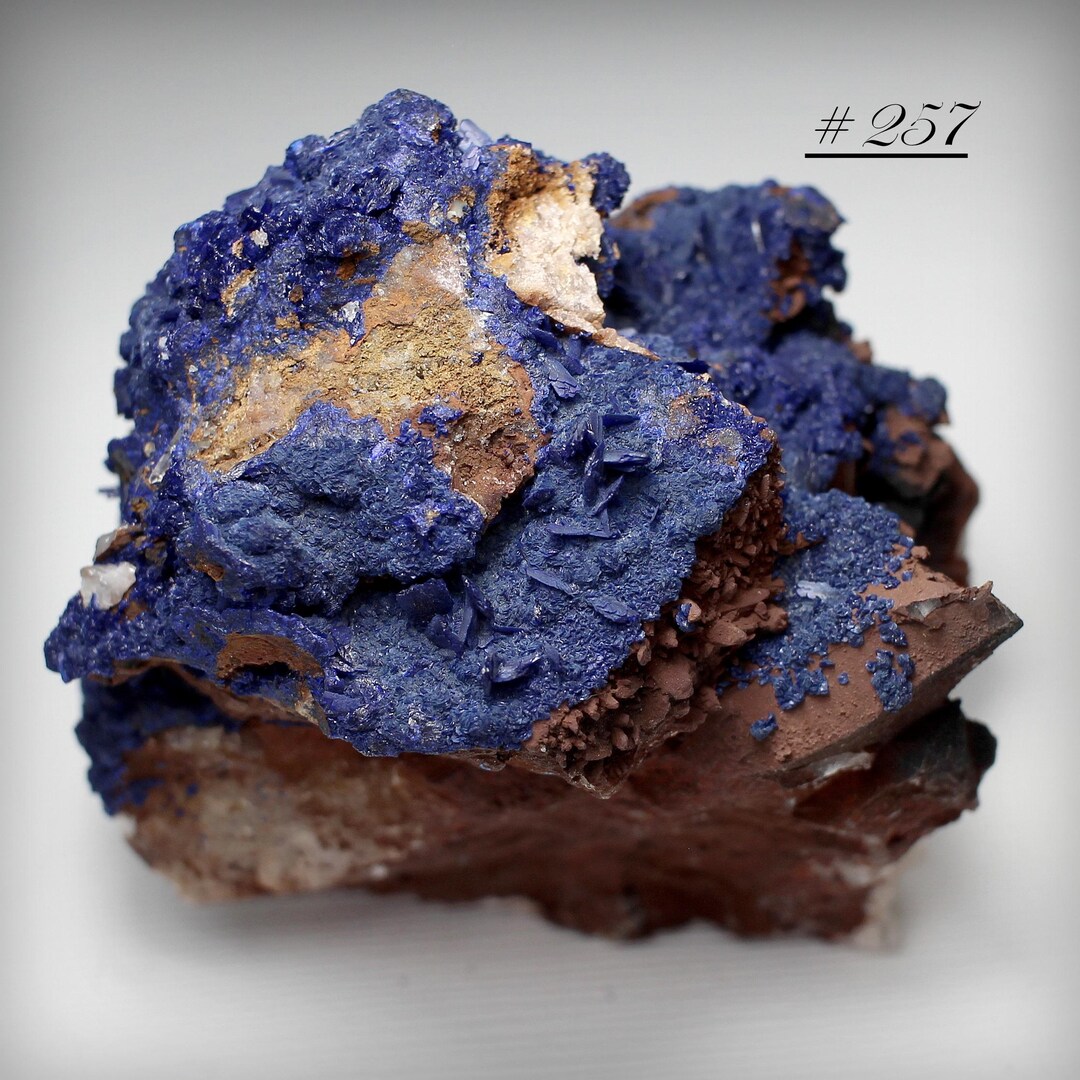 Azurite Crystals on Quartz: Deep Blue Mineral Specimen, China - Etsy