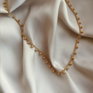 Cute and delicate ball chain choker, bathed in 24k gold or silver, made by hand in Paris, France