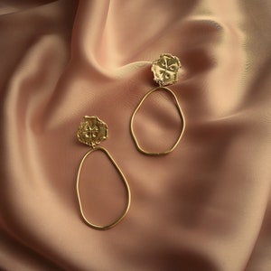 Ana engraved hoop earrings in 24k gold filled or silver filled