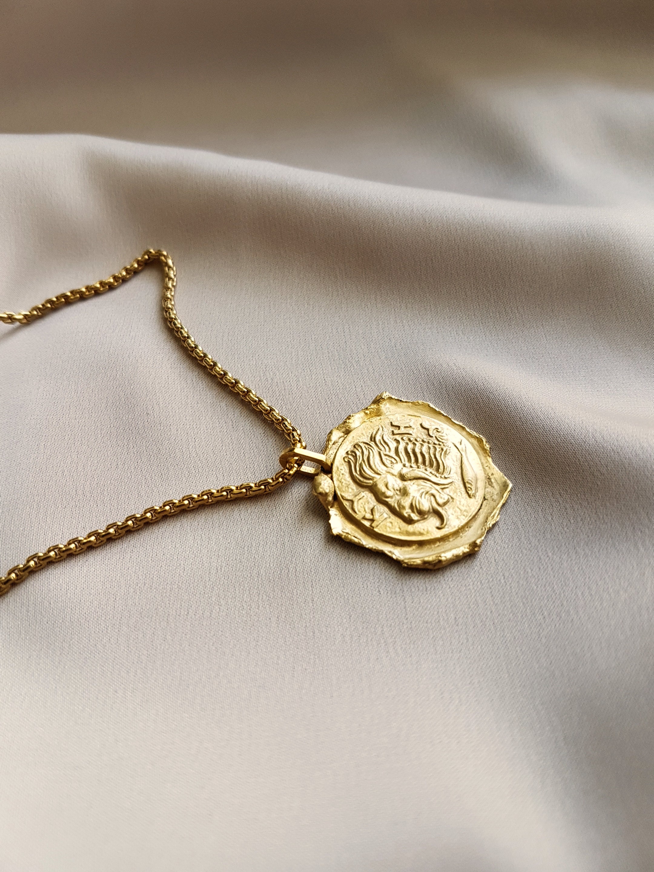 Vintage-Inspired Gold Coin Charm Necklace main image 1
