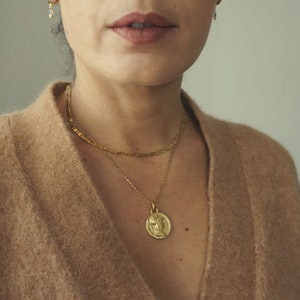 Big Goddess Minerva vintage coin necklace, bathed in gold or palladium, handmade in Paris, France image 10