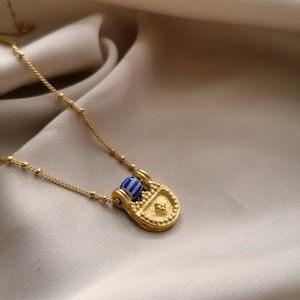 Nice and cute necklace with an ancient touch, bathed in gold or silver and made by hand in Paris, France