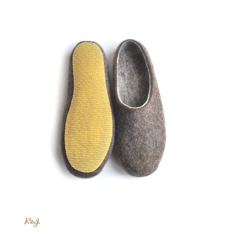 Handmade Eco Friendly Felted Slippers With Soles Ecofriendly Etsy