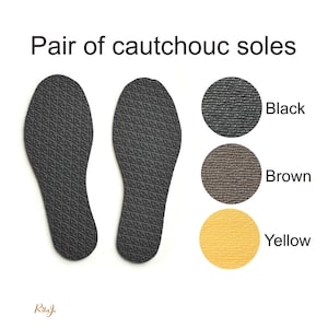 Natural rubber (cautchouc) soles for  felted slippers from my shop