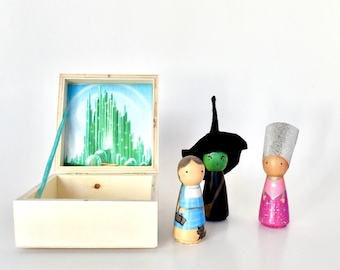 Zauberpuppen Spielzeug / Zauber von Oz Set / Holzspielzeug / handgemaltes Spielzeug