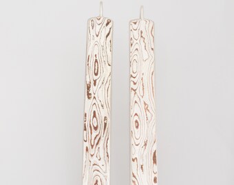 Mokume Gane Earrings Rectangular Drop