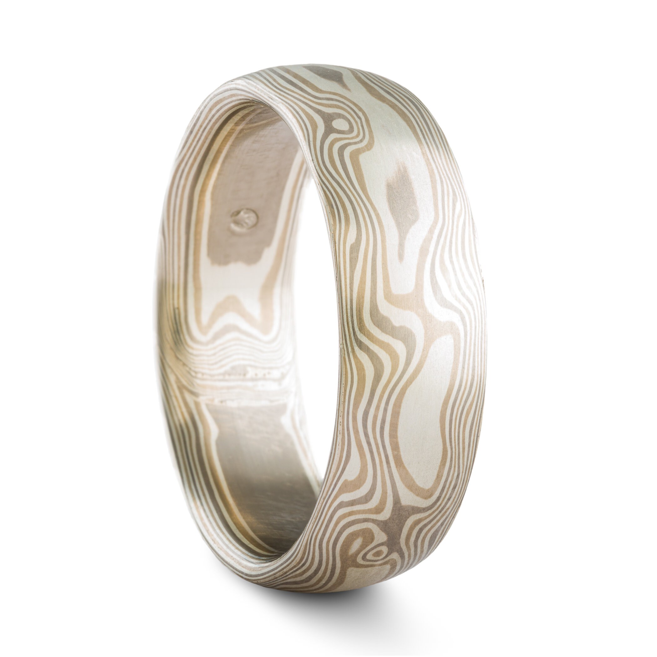 Mokume Gane Matching Rings or Wedding Set in Woodgrain Pattern Etsy
