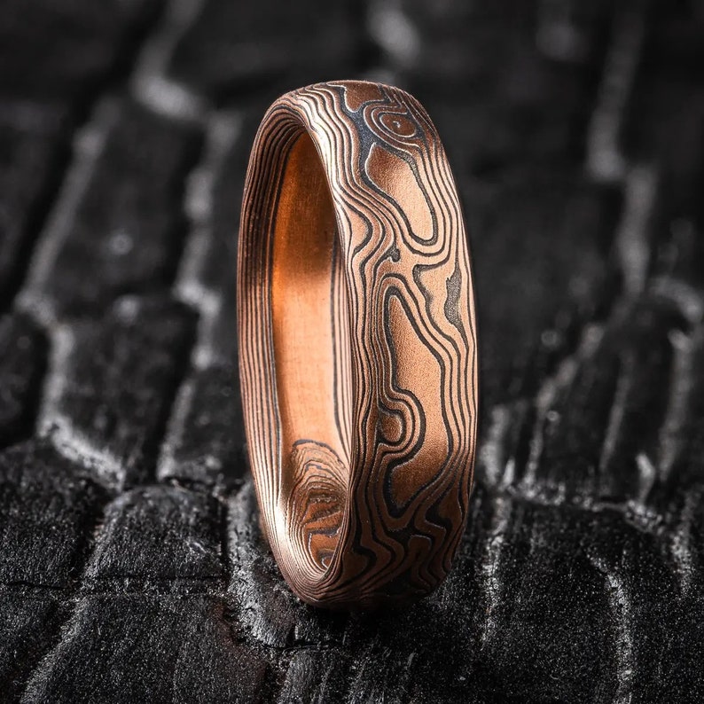 Redwood Forest Mokume Band image 1