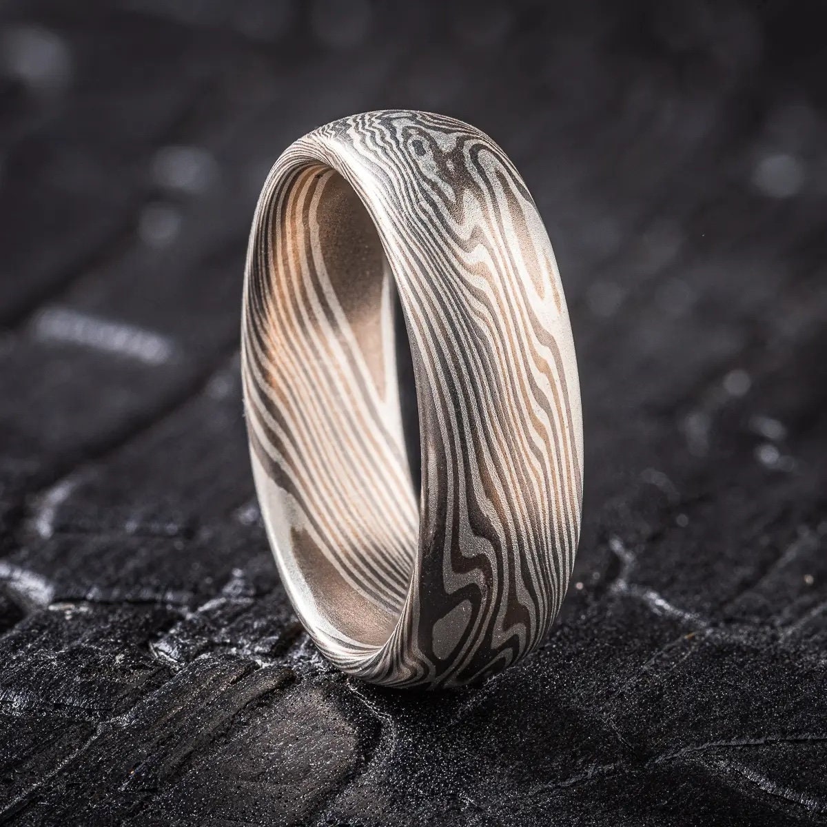 Men Wedding Band Flat Pipe Cut Plain Ring 8mm 14k White Gold 7.7gm Size  8-8.75 | eBay, image size:1200x1200