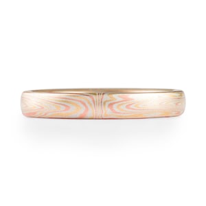 Slim Mokume Gane Band in Vortex Pattern