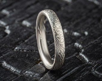 Elegant Twist/Droplet Pattern Ring in Ash