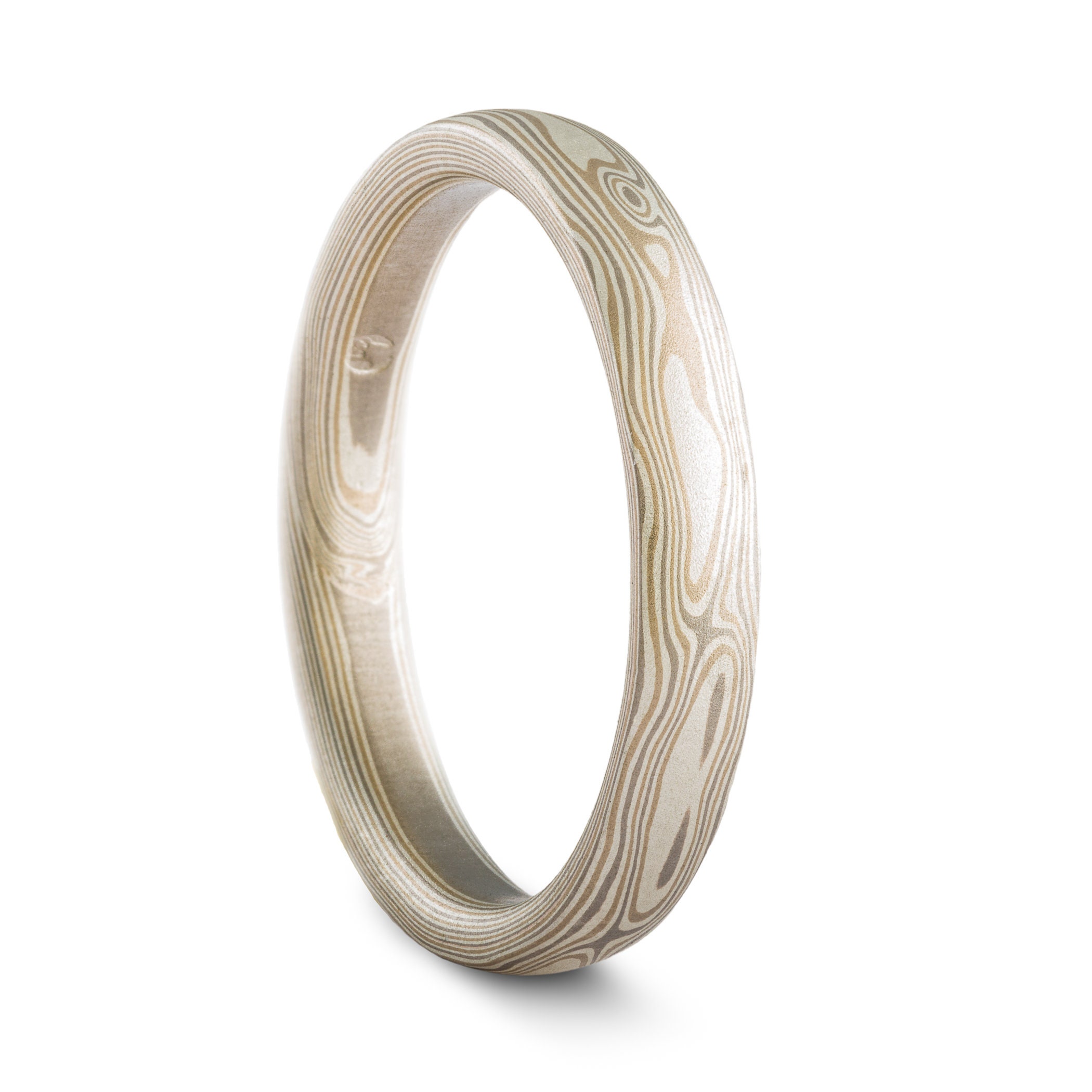 Mokume Gane Matching Rings or Wedding Set in Woodgrain Pattern Etsy