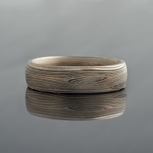 Mokume Gane Ring or Wedding Band in Oxidized Embers Palette and Flow Pattern