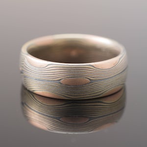 Mokume Gane Ring Flow Pattern in Oxidized Fire Palette