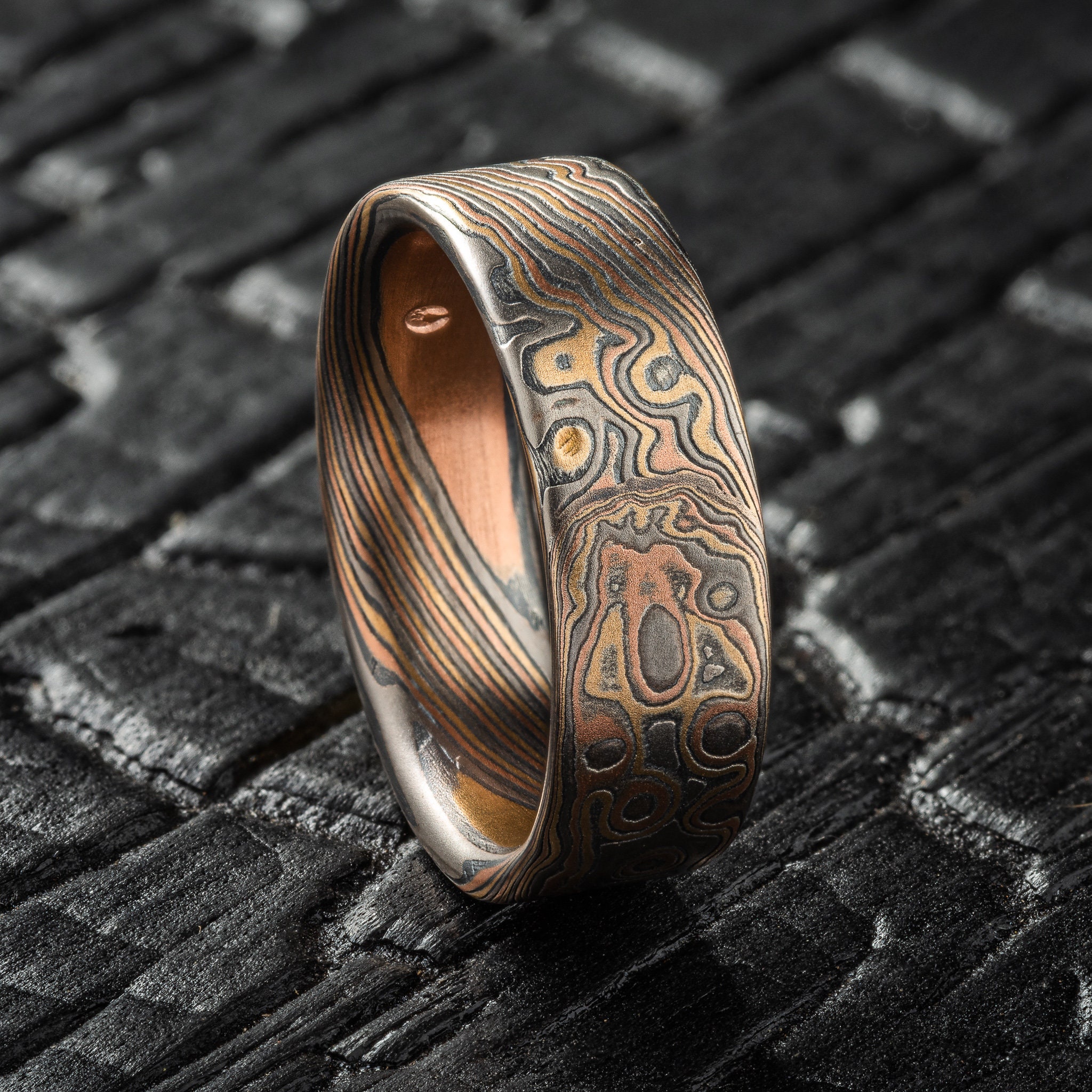 Flat Profile Ring in Twist/droplet Pattern - Etsy
