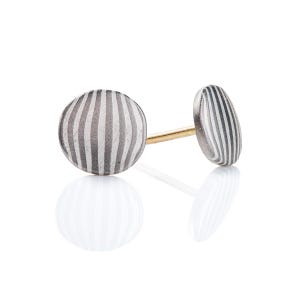 Elegant Mokume Gane Silver Earrings
