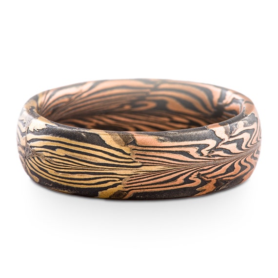 Unique Experimental Pattern Mokume Gane Wedding Band or Ring in Combination  Palette SHIPS TODAY - Etsy Norway