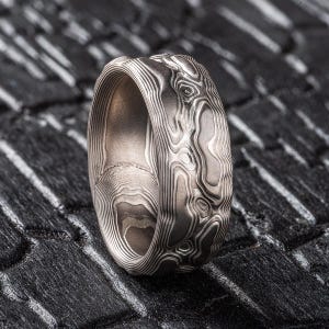 Textured Mokume Gane Band in Guri Bori Pattern