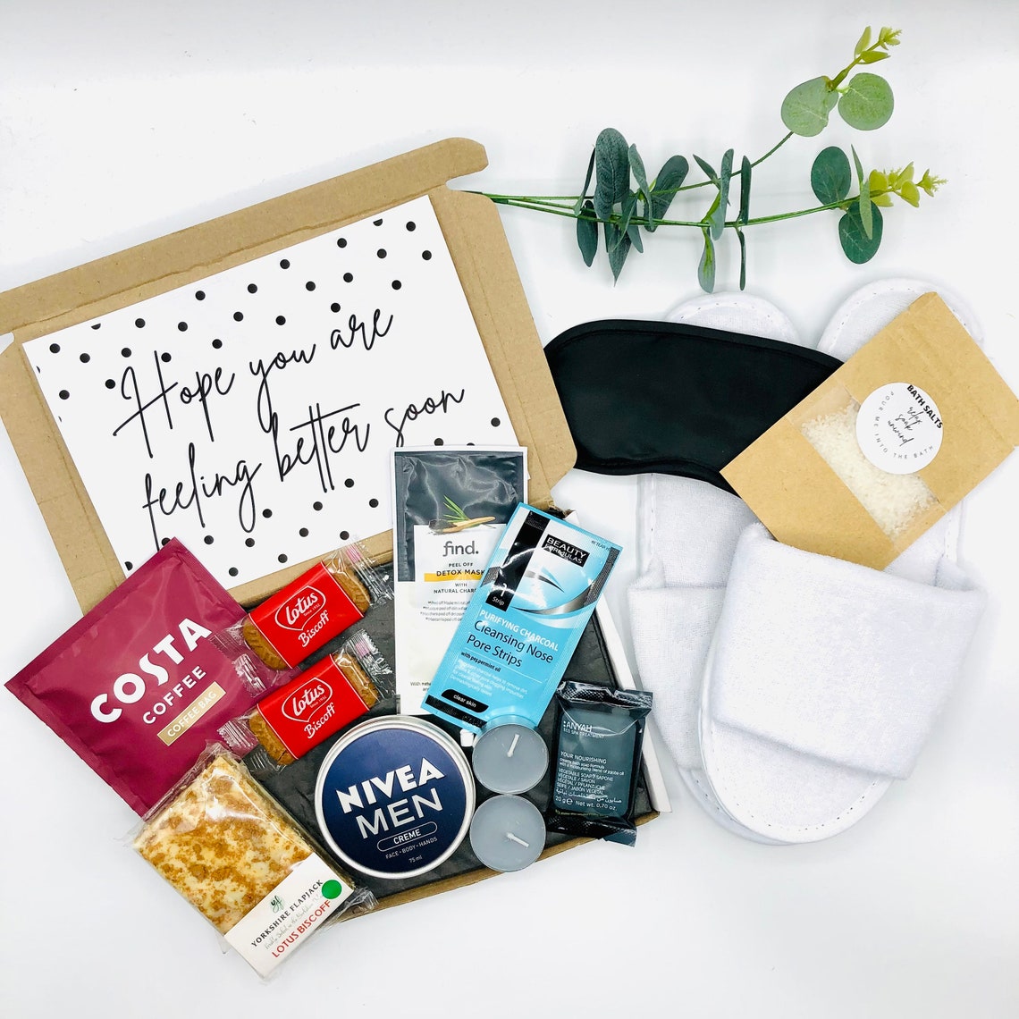 Get Well Soon Gift Box For Men Spa Gift Box For Him Costa Etsy