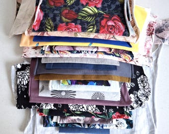 Stoffreste zum Basteln, für Patchworkteile, Stoffreste aus Jersey, Stoffresten aus Jersey, Restebeutel