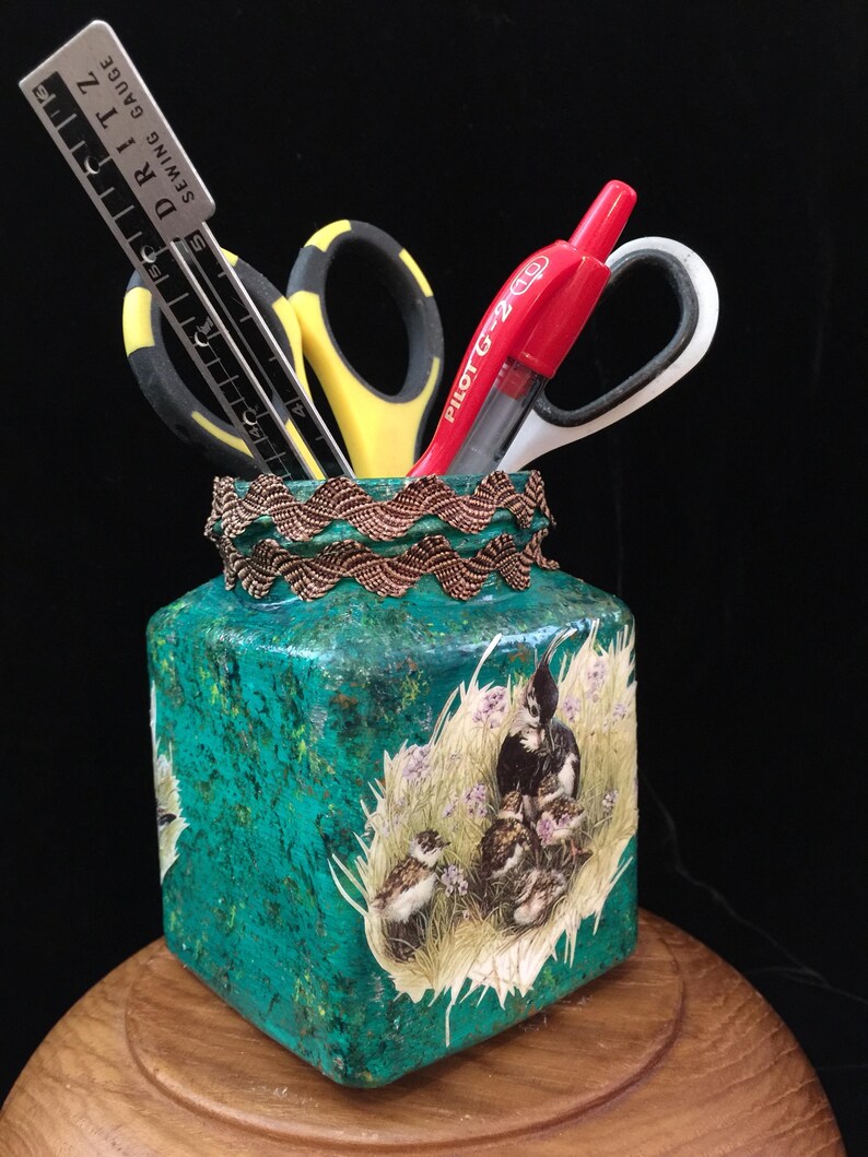 Birds and Nature Desk Pencil Holder - Etsy