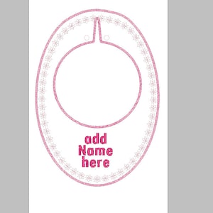 ITH Baby Dribble Bib Digitale Machine Borduurbestand voor onmiddellijke download