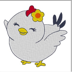 Cute Chicken 4x4 and 5x7 Digital file for machine embroidery