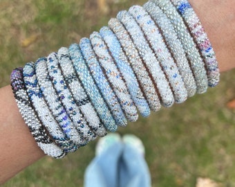 Winter Bracelets Grab Bag - 6 Bracelet Sets | Nepal Bracelets | Glass Beadwork Bracelets | Holiday Stackable Bracelets | Stocking Stuffers