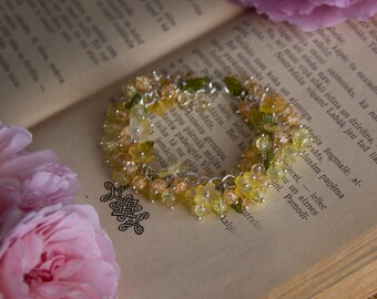 Wild Buttercup | Litha Bracelet, Summer Solstice Jewelry, Pagan Nature Inspired Charm Bracelet, Woodland Witch Jewellery
