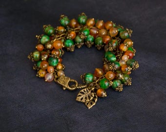 Carnelian Bracelet with Monstera Charm | Abundance, Prosperity & Motivation Ritual Jewellery