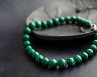 Green Malachite Necklace | Reconstituted Stone | Green Transformation Stone | Spiritual Growth & Protection Jewelry
