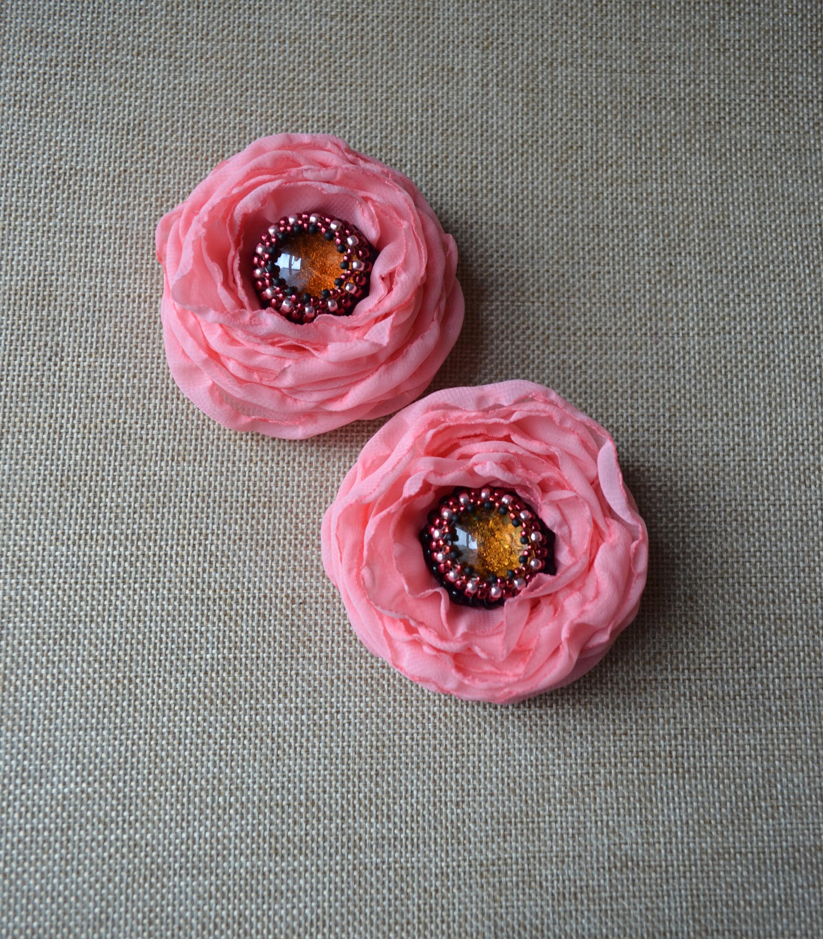 Broches De Flores Broche De Flor Rosa Grande Clip Para Pelo O