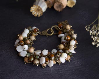 The Wayfinder – Witch Knot Protection Bracelet, Celtic Ritual Jewellery, Earthy Pagan gemstone Bracelet