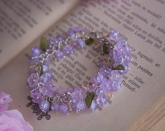 The Lilac Spell | Floral Bracelet, Cottagecore Witch Jewelry, Spring Garden Bracelet, Pagan Nature Inspired Botanical Gift