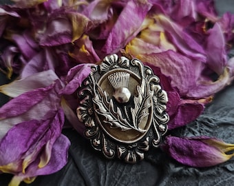 à pince pour robe chardon écossais vintage | Bijoux néo-écossais | Clip pour foulard celtique | Accessoire écossais du milieu du siècle | Chardon à collectionner