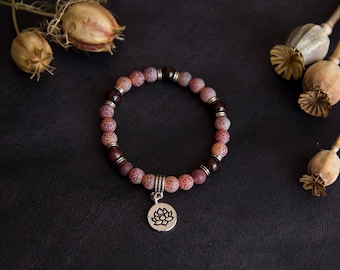 Sacred Bloom II | Garnet & Agate Ritual Talisman Bracelet, Magic Jewellery