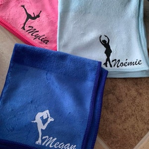 personalized towel - patinage- skating- ice skate blade -