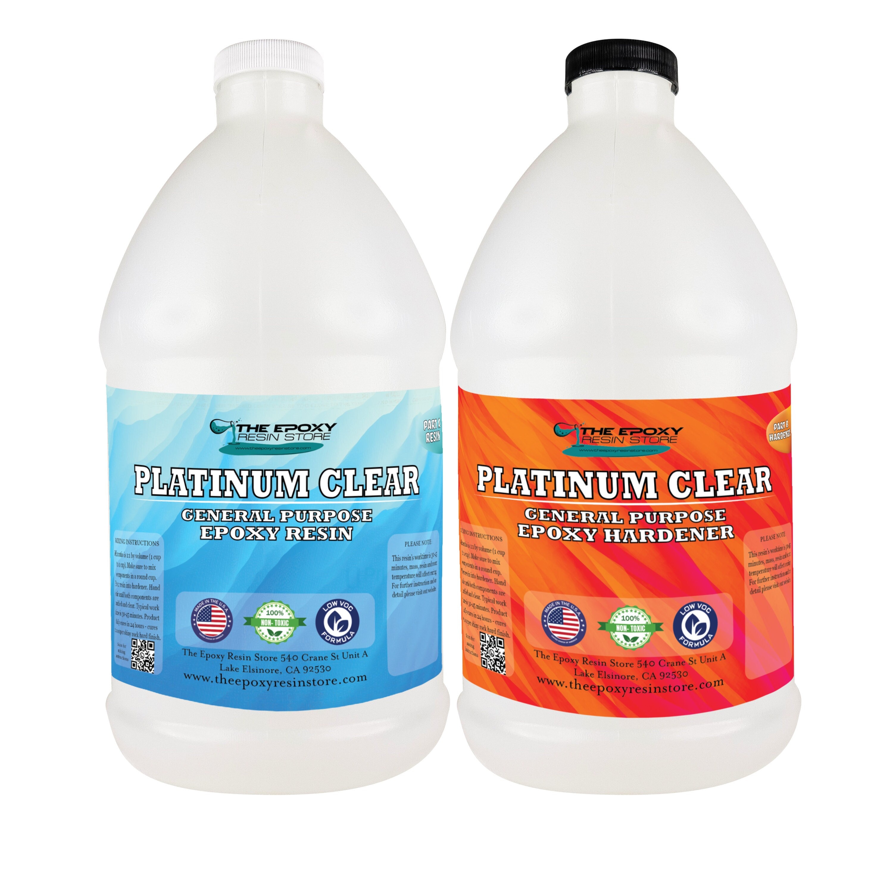 Clear Pour 2 Gallon Epoxy Resin Kit - Premium Clear Epoxy Resin for Countertop, Table Top, Art, Craft, DIY, Wood and Resin Molds (1 Gallon x 2 Set)