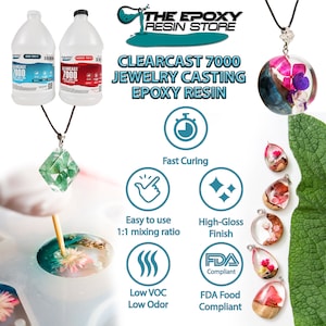 Casting Resin, Resin for molds, Coasters, Dominos, Rolling Trays, Resin Art, Craft epoxy, Clear Resin, Easy Mixing, 1-1 Mixing- 1 Gallon Kit
