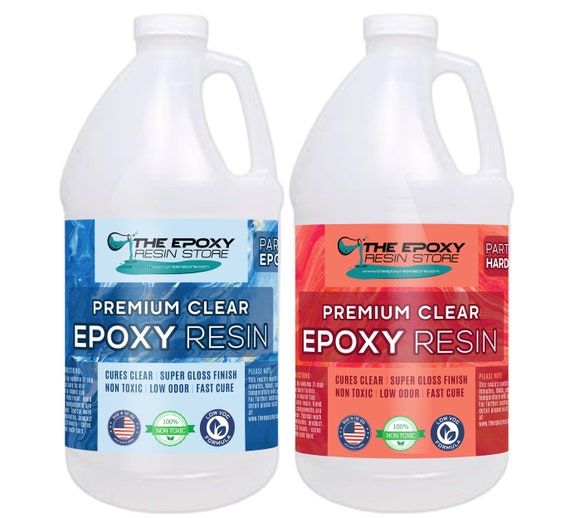 The Epoxy Resin Store Clear Epoxy Resin Kit, Easy Mixing, 2 Part, High  Gloss Finish, Tabletops, Counter Tops, Art, Crafts 1 Gallon Kit 