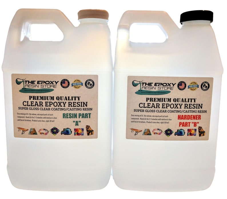 Clear epoxy resin easy mixing cures clear and shiny 1 gallon Etsy