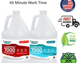 Clear Epoxy Resin: Clearcast 7000, Jewelry & Crafts (1 Gallon Kit)
