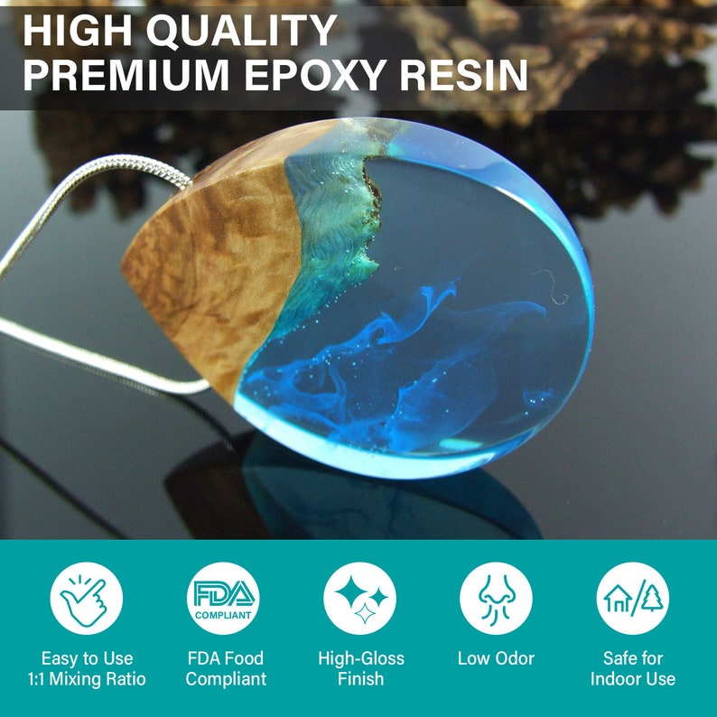 Epoxy Resin Clear Eoxy Resin kit, 2 Part Epoxy, Crystal Clear Epoxy, countertops, art, craft, coatings, small castings, Easy Mixing 1:1 image 8