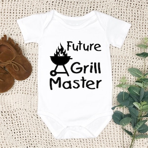 Future Grill Master Baby Onesie - BBQ - Bodysuit - Pregnancy Announcement - Long Sleeve Short Sleeve - Newborn to 24 Months