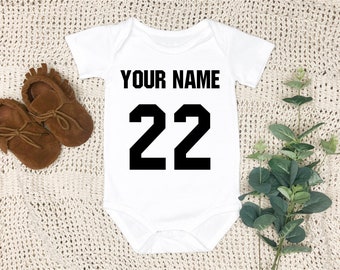 Personalized Sports Jersey Custom baby Onesie® - Pregnancy Announcement