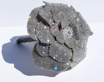 Large Glitterati Crystal Single Flower Stem - Wedding Bouquet Alternative