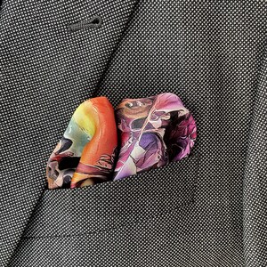 Art Series Reverie Sunset Silk Satin Pocket Square Gift For Men Handkerchief image 6