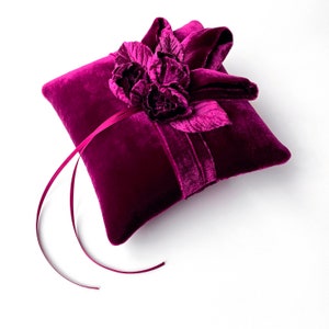 Couture Fuchsia Velvet Ring Bearer Pillow