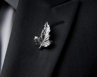 Prosperity Sterling Silver Leaf Brooch Lapel Pin