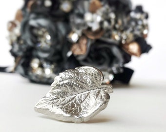 Growth Leaf Sterling Silver Leaf Brooch Pin